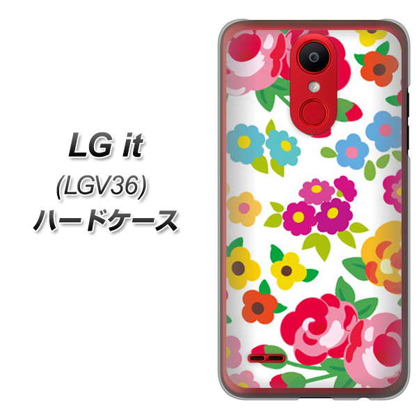 au エルジー イット LGV36 高画質仕上げ 背面印刷 ハードケース【776 5月のフラワーガーデン】