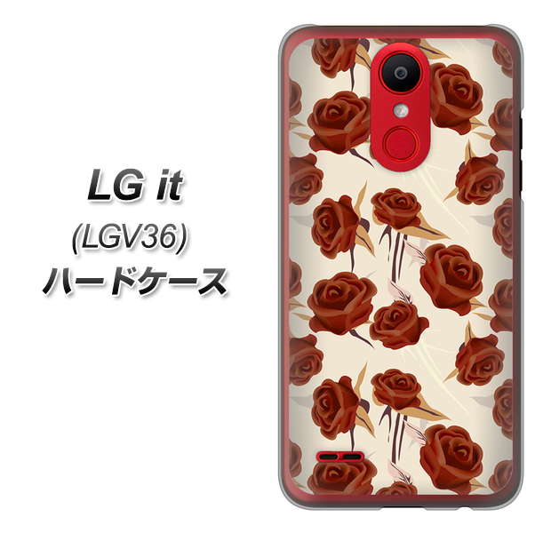 au エルジー イット LGV36 高画質仕上げ 背面印刷 ハードケース【1157 クラシックローズ】