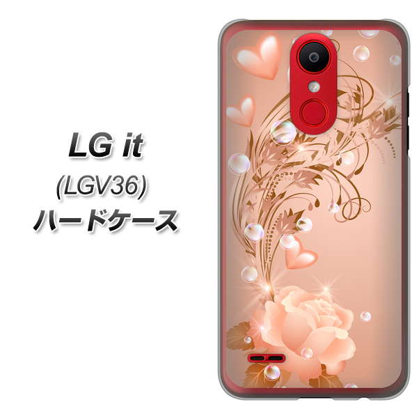 au エルジー イット LGV36 高画質仕上げ 背面印刷 ハードケース【1178 ラブリーローズ】