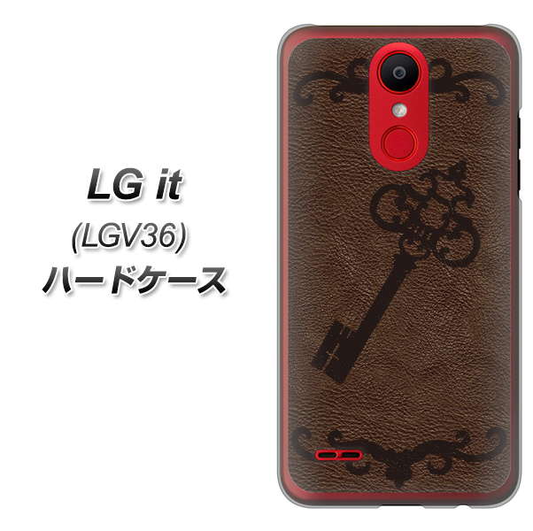 au エルジー イット LGV36 高画質仕上げ 背面印刷 ハードケース【EK824  レザー風アンティークキー】