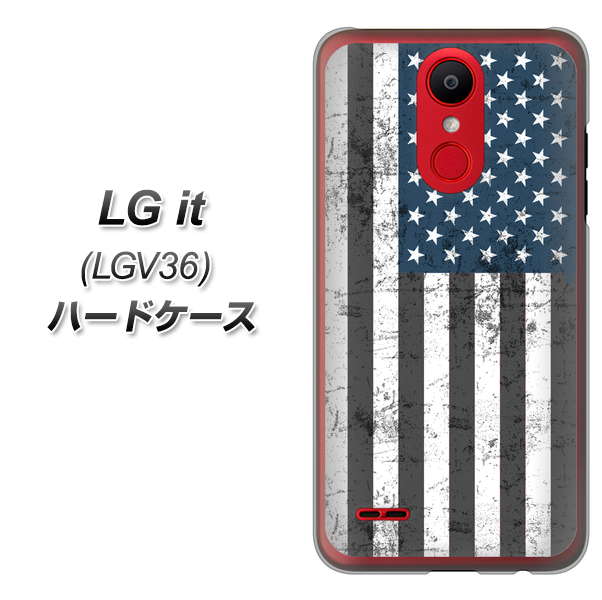 au エルジー イット LGV36 高画質仕上げ 背面印刷 ハードケース【EK864 アメリカンフラッグビンテージ】