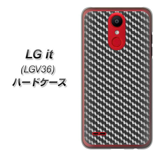 au エルジー イット LGV36 高画質仕上げ 背面印刷 ハードケース【EK877 ブラックカーボン】