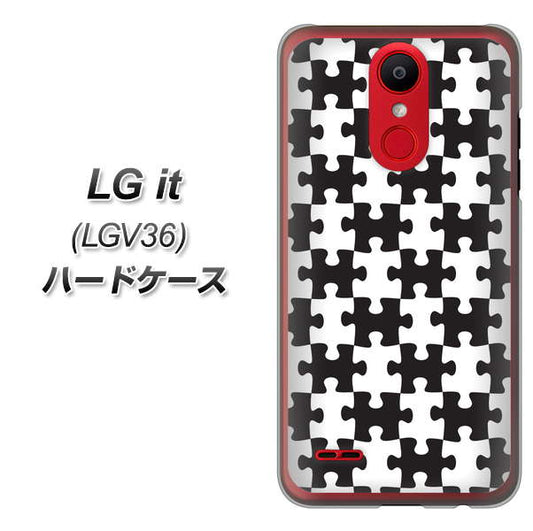 au エルジー イット LGV36 高画質仕上げ 背面印刷 ハードケース【IB903  ジグソーパズル_モノトーン】