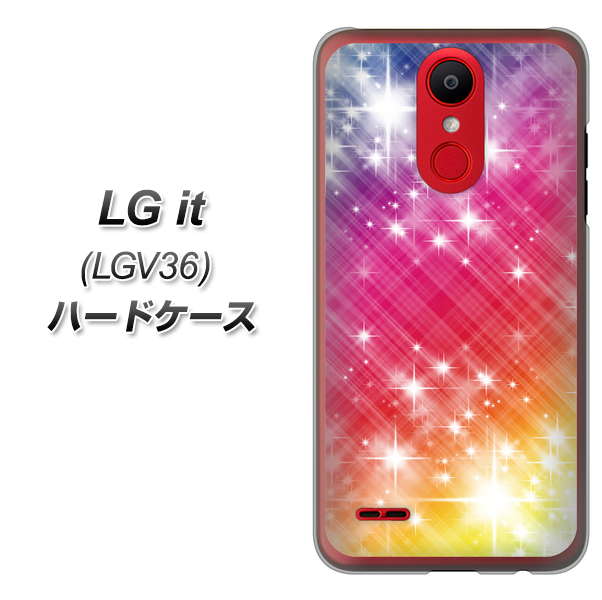 au エルジー イット LGV36 高画質仕上げ 背面印刷 ハードケース【VA872 レインボーフレーム】