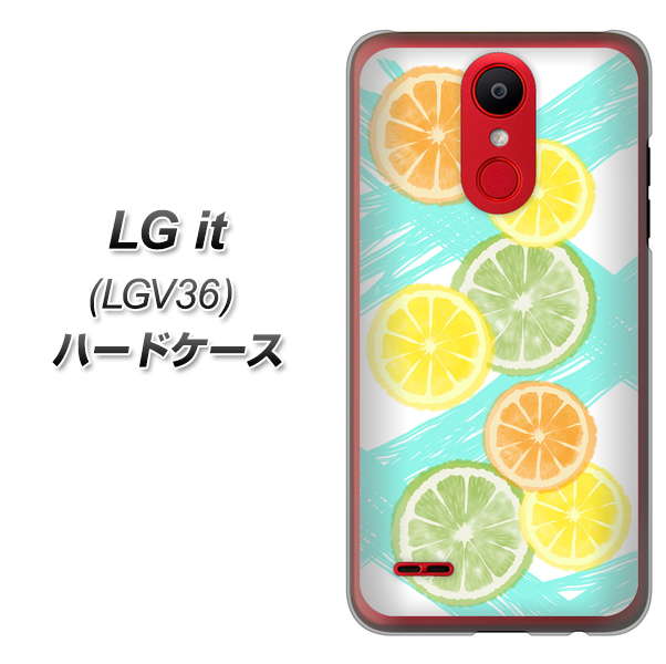 au エルジー イット LGV36 高画質仕上げ 背面印刷 ハードケース【YJ183 オレンジライム】