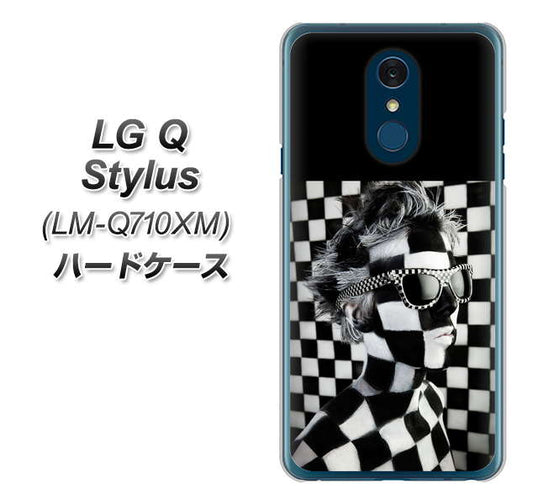 LG Q Stylus LM-Q710XM 高画質仕上げ 背面印刷 ハードケース【357 bk&wh】