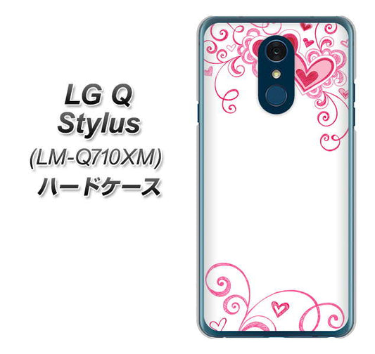 LG Q Stylus LM-Q710XM 高画質仕上げ 背面印刷 ハードケース【365 ハートフレーム】