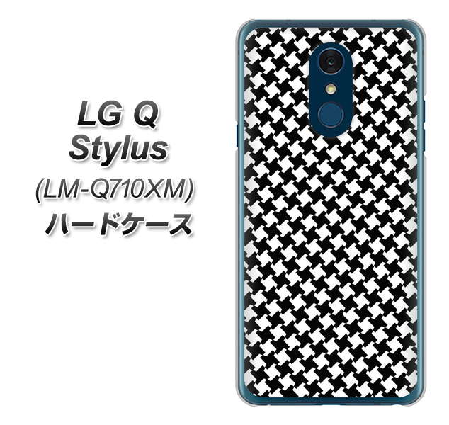LG Q Stylus LM-Q710XM 高画質仕上げ 背面印刷 ハードケース【514 和柄＆筆文字 風車】