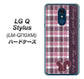 LG Q Stylus LM-Q710XM 高画質仕上げ 背面印刷 ハードケース【519 チェック柄にリス】