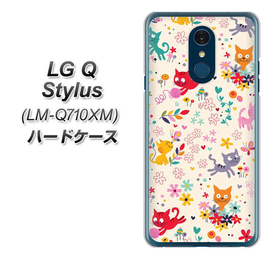 LG Q Stylus LM-Q710XM 高画質仕上げ 背面印刷 ハードケース【693 ネコのあそび場】