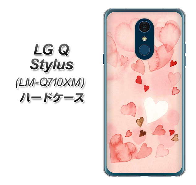 LG Q Stylus LM-Q710XM 高画質仕上げ 背面印刷 ハードケース【1125 ハートの和紙】