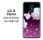 LG Q Stylus LM-Q710XM 高画質仕上げ 背面印刷 ハードケース【1223 紫に染まる月と桜】
