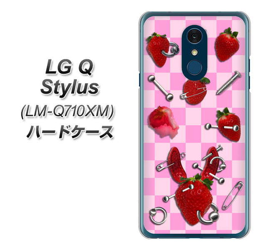 LG Q Stylus LM-Q710XM 高画質仕上げ 背面印刷 ハードケース【AG832 苺パンク（ピンク）】