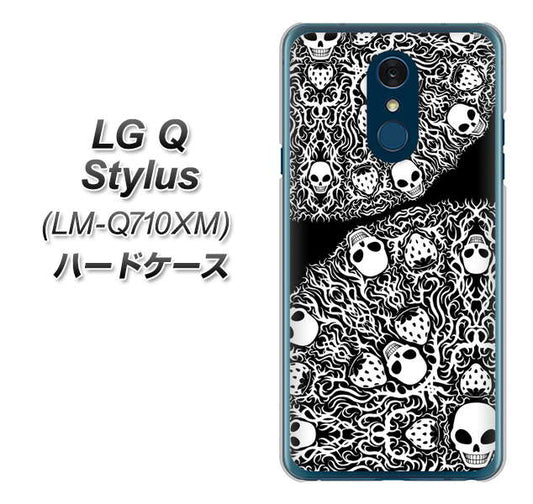 LG Q Stylus LM-Q710XM 高画質仕上げ 背面印刷 ハードケース【AG834 苺骸骨曼荼羅（黒）】