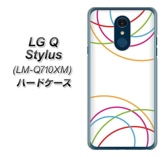 LG Q Stylus LM-Q710XM 高画質仕上げ 背面印刷 ハードケース【IB912  重なり合う曲線】
