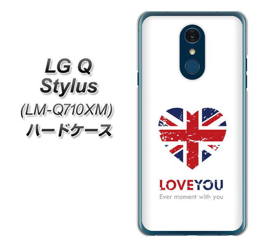 LG Q Stylus LM-Q710XM 高画質仕上げ 背面印刷 ハードケース【SC803 ユニオンジャック ハートビンテージ】
