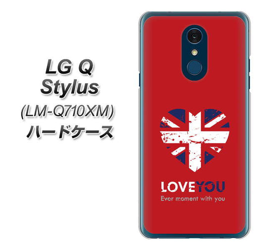 LG Q Stylus LM-Q710XM 高画質仕上げ 背面印刷 ハードケース【SC804 ユニオンジャック ハートビンテージレッド】