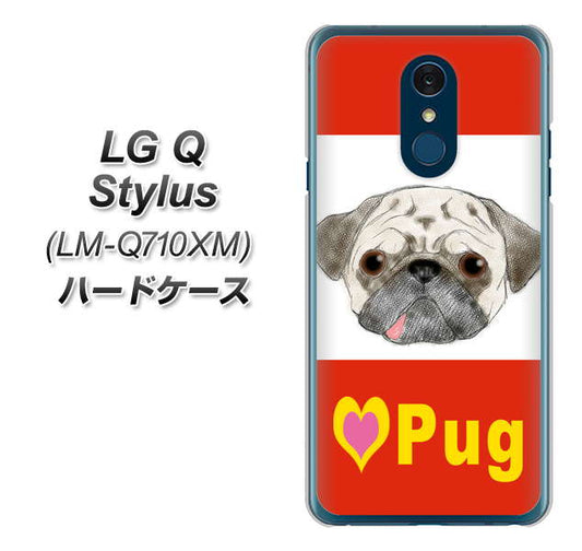 LG Q Stylus LM-Q710XM 高画質仕上げ 背面印刷 ハードケース【YD856 パグ02】