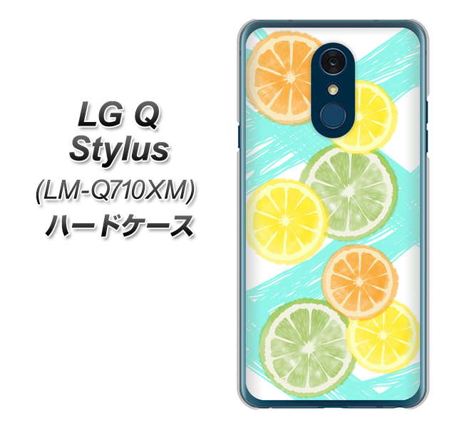 LG Q Stylus LM-Q710XM 高画質仕上げ 背面印刷 ハードケース【YJ183 オレンジライム】