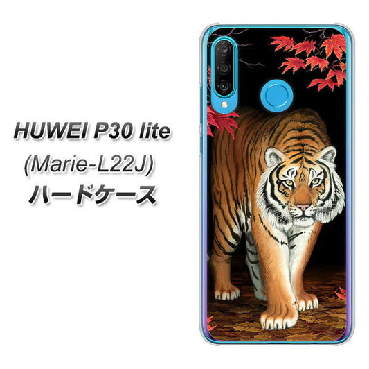 simフリー HUAWEI（ファーウェイ） P30 lite Marie-L22J 高画質仕上げ 背面印刷 ハードケース【177 もみじと虎】