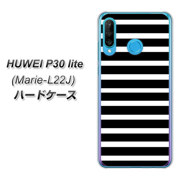 simフリー HUAWEI（ファーウェイ） P30 lite Marie-L22J 高画質仕上げ 背面印刷 ハードケース【330 サイドボーダーブラック】