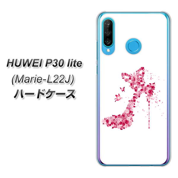 simフリー HUAWEI（ファーウェイ） P30 lite Marie-L22J 高画質仕上げ 背面印刷 ハードケース【387 薔薇のハイヒール】
