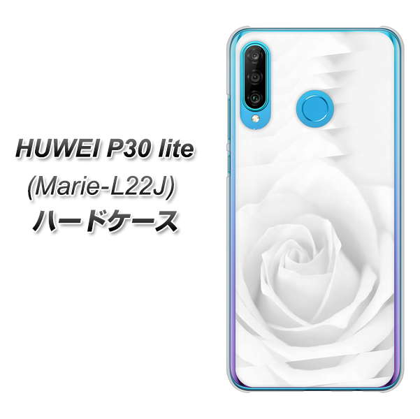 simフリー HUAWEI（ファーウェイ） P30 lite Marie-L22J 高画質仕上げ 背面印刷 ハードケース【402 ホワイトＲｏｓｅ】