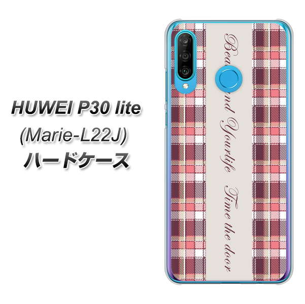 simフリー HUAWEI（ファーウェイ） P30 lite Marie-L22J 高画質仕上げ 背面印刷 ハードケース【518 チェック柄besuty】