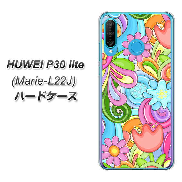 simフリー HUAWEI（ファーウェイ） P30 lite Marie-L22J 高画質仕上げ 背面印刷 ハードケース【713 ミラクルフラワー】