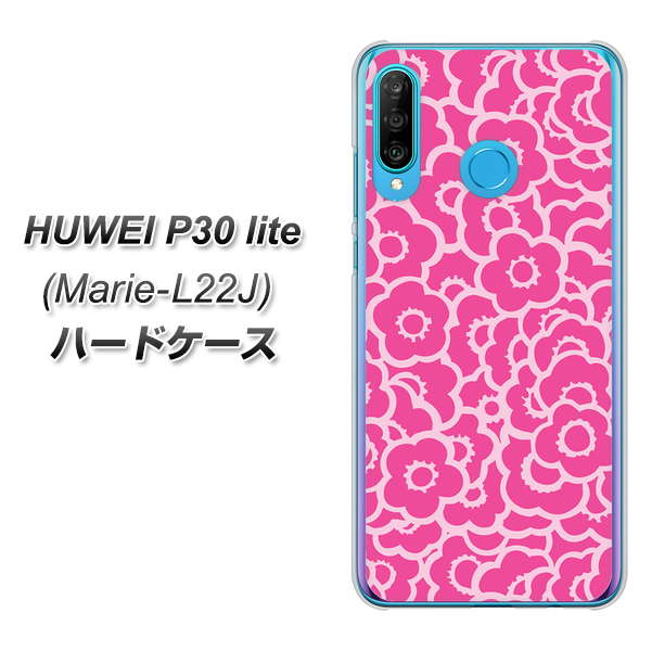 simフリー HUAWEI（ファーウェイ） P30 lite Marie-L22J 高画質仕上げ 背面印刷 ハードケース【716 ピンクフラワー】