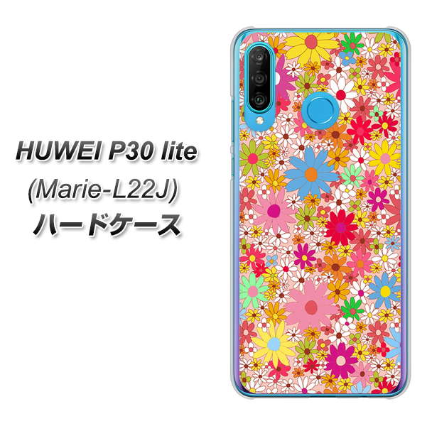 simフリー HUAWEI（ファーウェイ） P30 lite Marie-L22J 高画質仕上げ 背面印刷 ハードケース【746 花畑A】