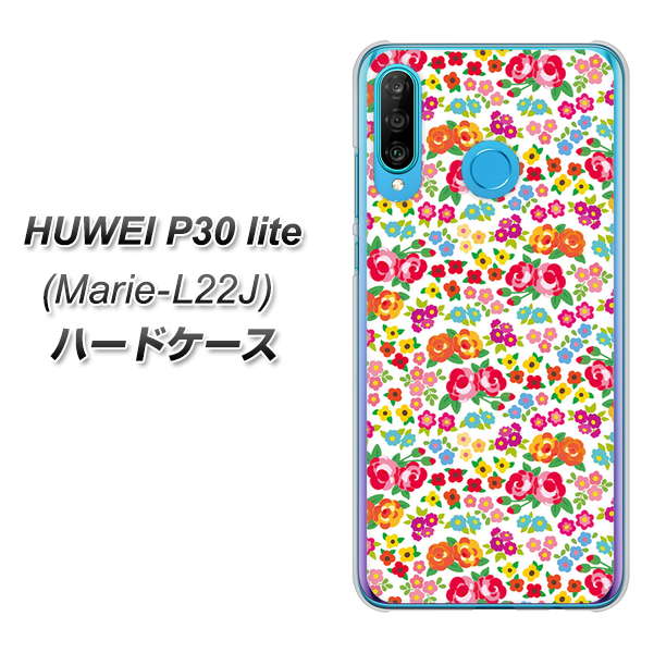 simフリー HUAWEI（ファーウェイ） P30 lite Marie-L22J 高画質仕上げ 背面印刷 ハードケース【777 マイクロリバティプリントWH】