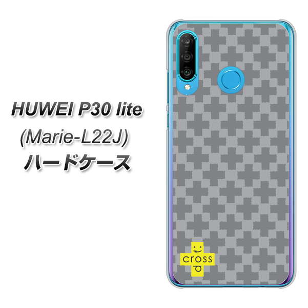 simフリー HUAWEI（ファーウェイ） P30 lite Marie-L22J 高画質仕上げ 背面印刷 ハードケース【IB900  クロスドット_グレー】