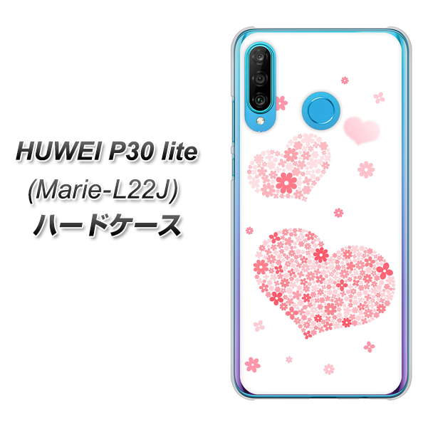 simフリー HUAWEI（ファーウェイ） P30 lite Marie-L22J 高画質仕上げ 背面印刷 ハードケース【SC824 ピンクのハート】