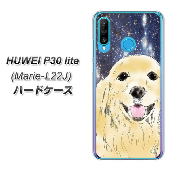 simフリー HUAWEI（ファーウェイ） P30 lite Marie-L22J 高画質仕上げ 背面印刷 ハードケース【YD828 ゴールデンレトリバー04】