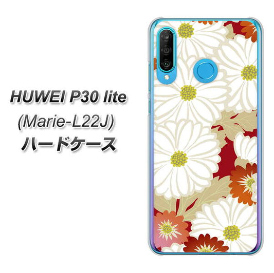 simフリー HUAWEI（ファーウェイ） P30 lite Marie-L22J 高画質仕上げ 背面印刷 ハードケース【YJ322 和柄 菊】