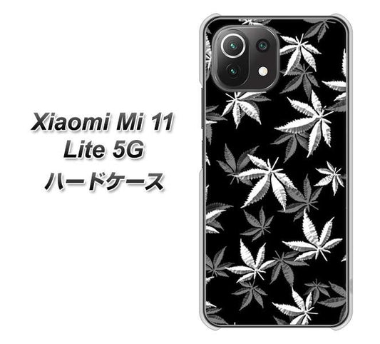 Xiaomi（シャオミ）Mi 11 Lite 5G 高画質仕上げ 背面印刷 ハードケース【064 モノトーン大麻ブラック】