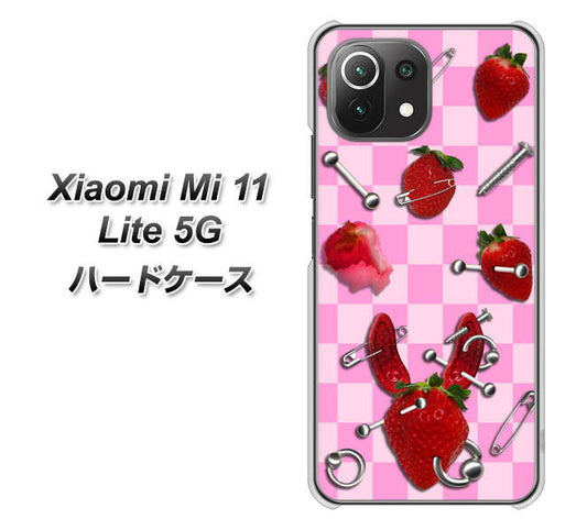 Xiaomi（シャオミ）Mi 11 Lite 5G 高画質仕上げ 背面印刷 ハードケース【AG832 苺パンク（ピンク）】