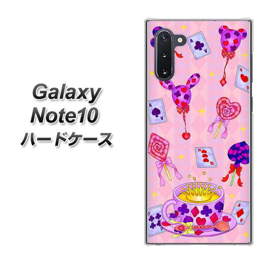 ギャラクシー Note10 高画質仕上げ 背面印刷 ハードケース【AG817 トランプティー（ピンク）】