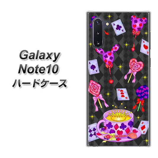 ギャラクシー Note10 高画質仕上げ 背面印刷 ハードケース【AG818 トランプティー（黒）】