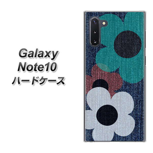 ギャラクシー Note10 高画質仕上げ 背面印刷 ハードケース【EK869 ルーズフラワーinデニム風】