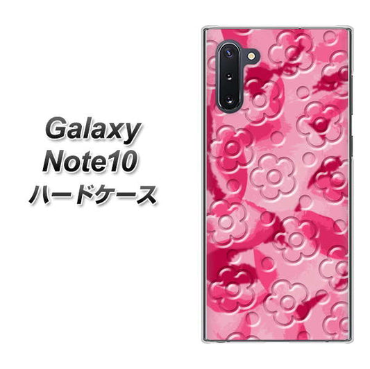 ギャラクシー Note10 高画質仕上げ 背面印刷 ハードケース【SC847 フラワーヴェルニ花濃いピンク（ローズアンディアン）】