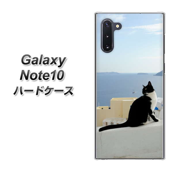 ギャラクシー Note10 高画質仕上げ 背面印刷 ハードケース【VA805 ネコと地中海】