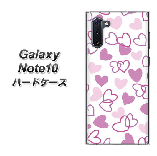 ギャラクシー Note10 高画質仕上げ 背面印刷 ハードケース【VA928 ハートがいっぱい パープル】