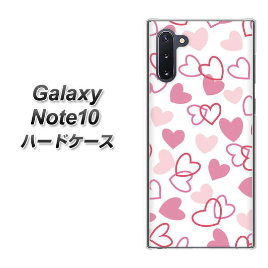 ギャラクシー Note10 高画質仕上げ 背面印刷 ハードケース【VA929 ハートがいっぱい ピンク】