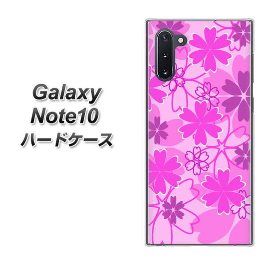 ギャラクシー Note10 高画質仕上げ 背面印刷 ハードケース【VA961 重なり合う花　ピンク】