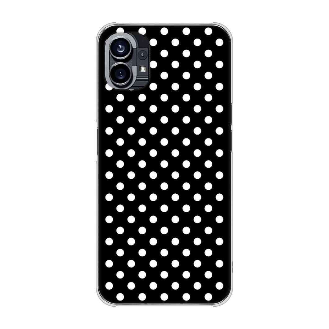 Nothing Phone(1) 高画質仕上げ 背面印刷 ハードケース【059 シンプル柄（水玉） ブラック】