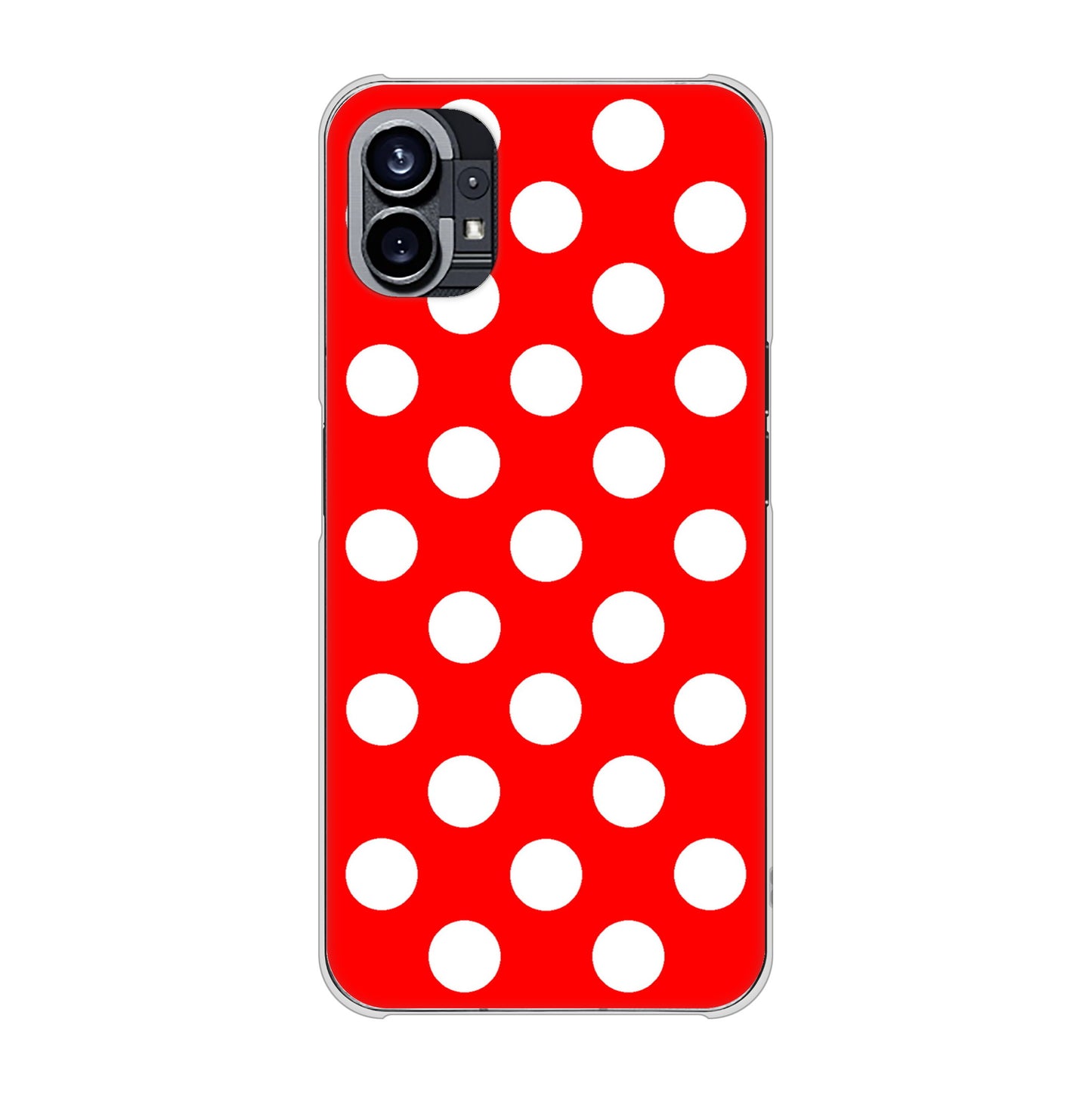 Nothing Phone(1) 高画質仕上げ 背面印刷 ハードケース【331 シンプル柄（水玉）レッドBig】