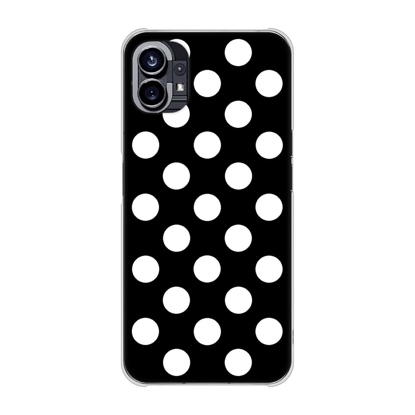 Nothing Phone(1) 高画質仕上げ 背面印刷 ハードケース【332 シンプル柄（水玉）ブラックBig】