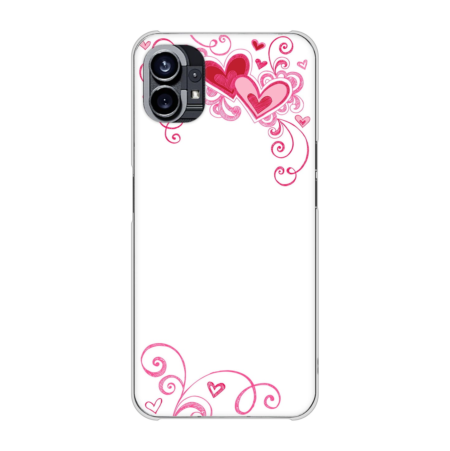 Nothing Phone(1) 高画質仕上げ 背面印刷 ハードケース【365 ハートフレーム】